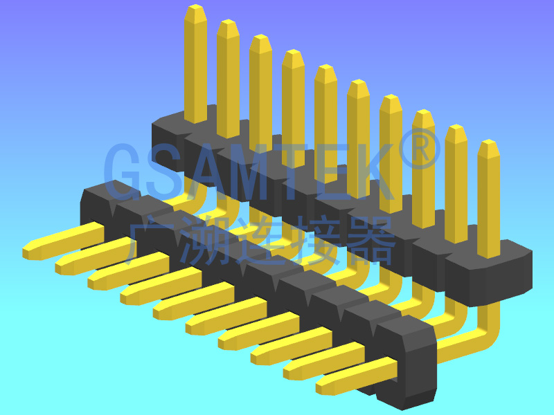 單排雙塑90度排針PH1.27 H1.0 W2.0