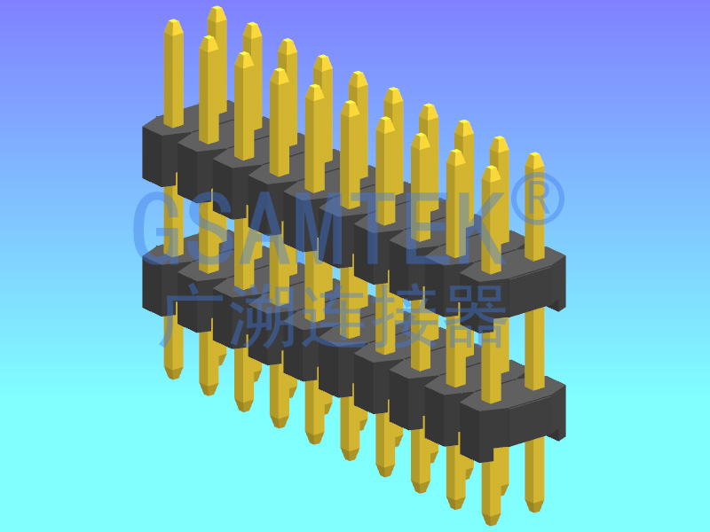 雙排雙塑180度排針PH2.00 H2.0 W4.0