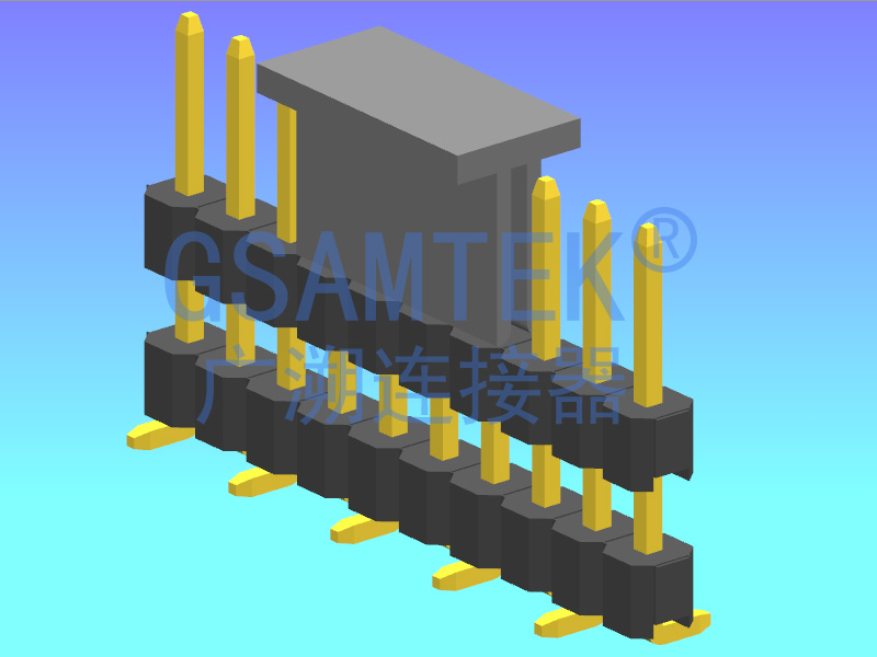 單排雙塑SMT排針PH2.54 H2.5 W2.5