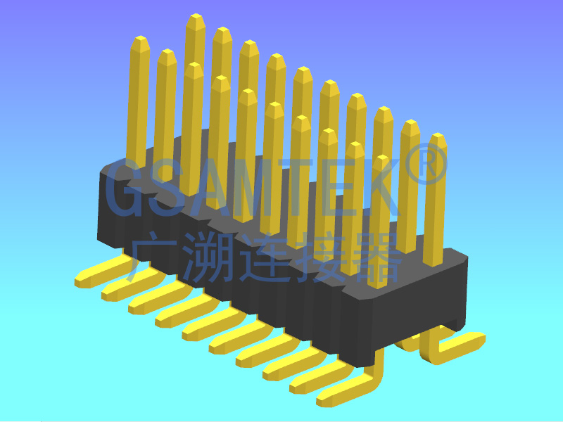 雙排SMT排針PH1.27x2.54 H2.5 W5.0