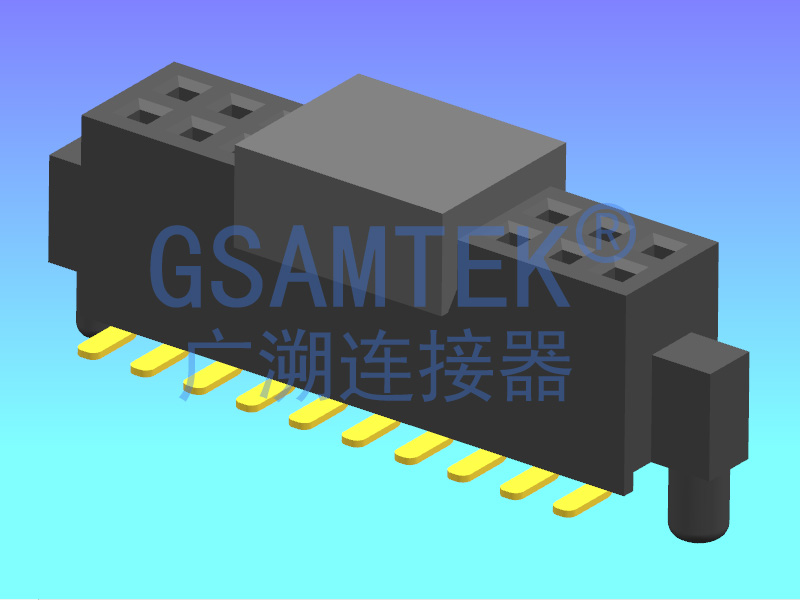雙排SMT帶外柱排母 PH1.27 H4.3 U型